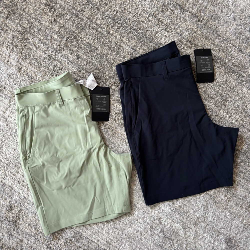 Men's Green and Black Shorts